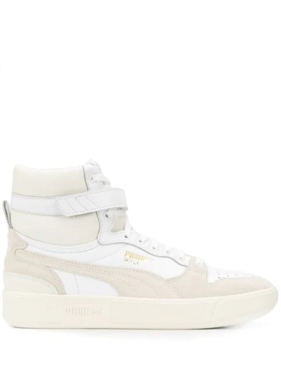 Shop Puma Sky Lx Mid Lux Sneakers In White
