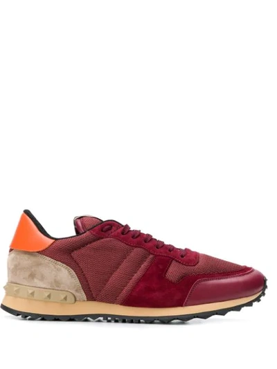 Shop Valentino Rockstud Sneakers In Red