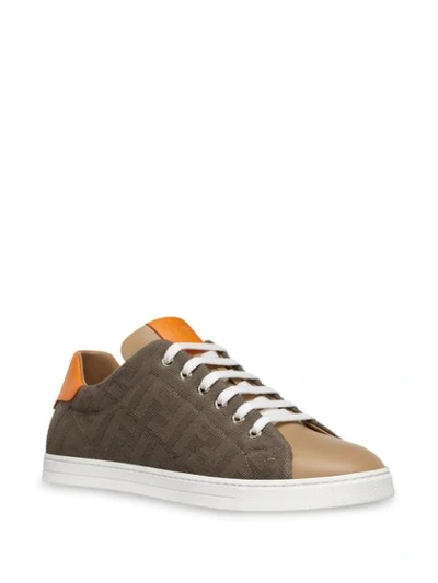 Shop Fendi Ff Monogram Sneakers In Neutrals ,brown