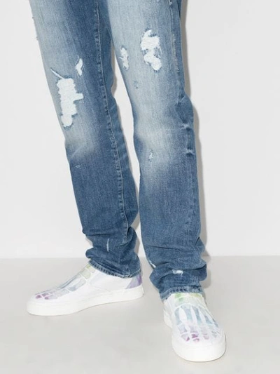 Shop Amiri Skel Toe Slip-on Sneakers In White