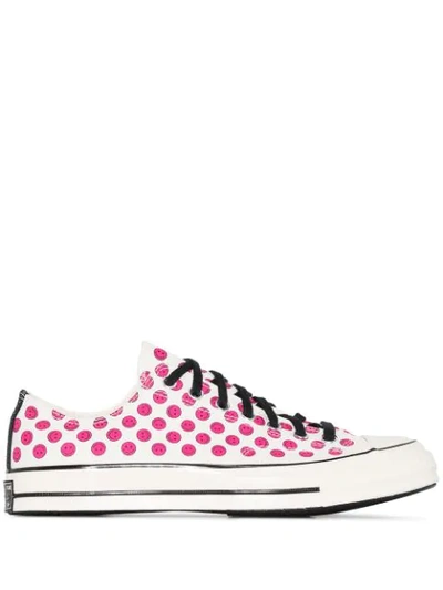 Converse White And Pink Chuck 70 Happy Camper Low Top Sneakers In White
