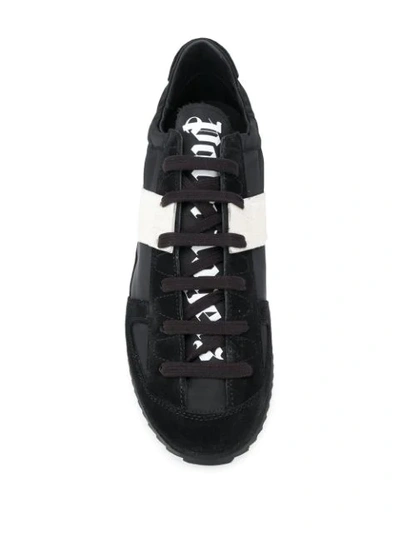 Shop Palm Angels Two-tone Lace-up Trainers In Black