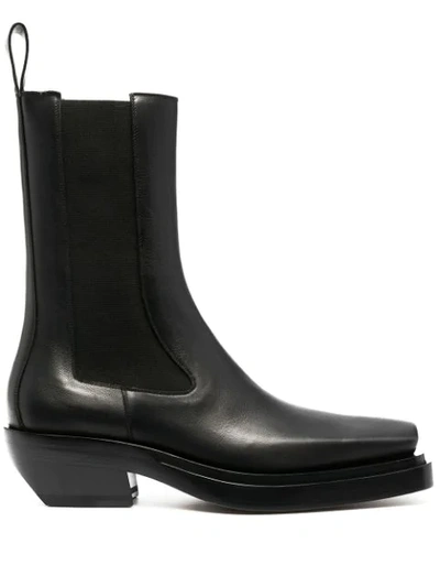 Shop Bottega Veneta Lean Leather Cowboy Boots In Black