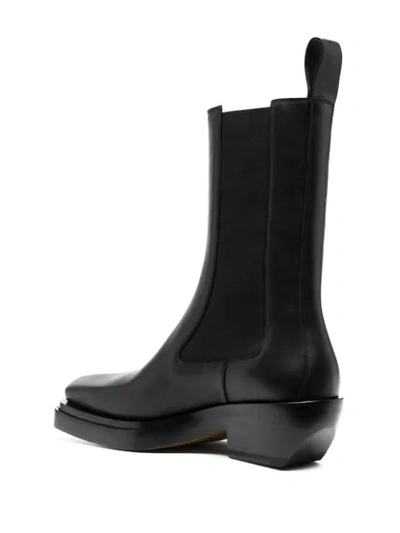 Shop Bottega Veneta Lean Leather Cowboy Boots In Black