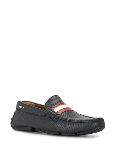 Shop Bally Scale-effect Loafers In Blue