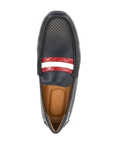 Shop Bally Scale-effect Loafers In Blue