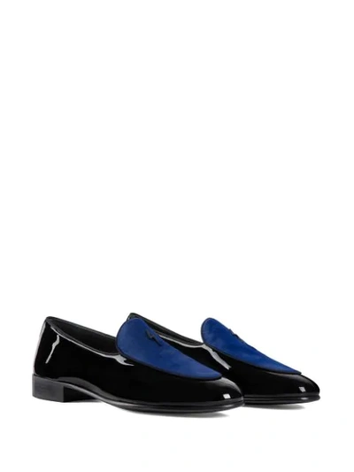 Shop Giuseppe Zanotti Contrasting Top Panel Loafers In Black