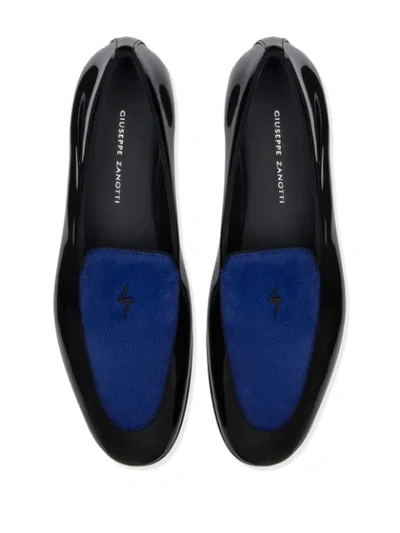 Shop Giuseppe Zanotti Contrasting Top Panel Loafers In Black