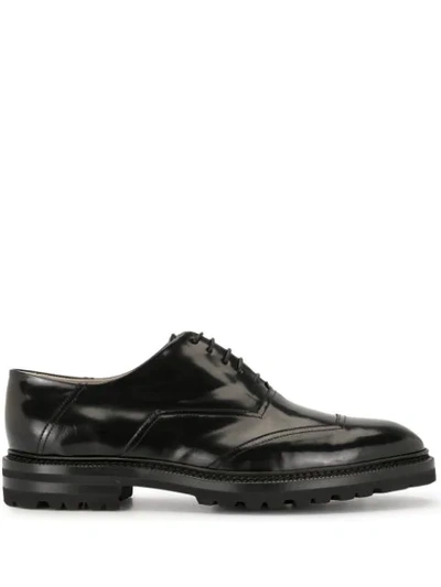 Shop Kiton Calf Leather Lace-up Shoes In Black