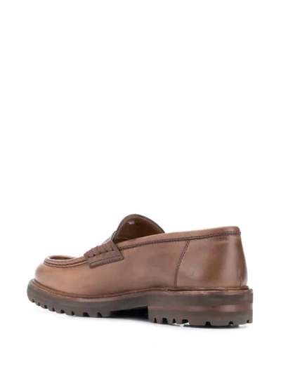 Shop Brunello Cucinelli Penny Loafers In Brown