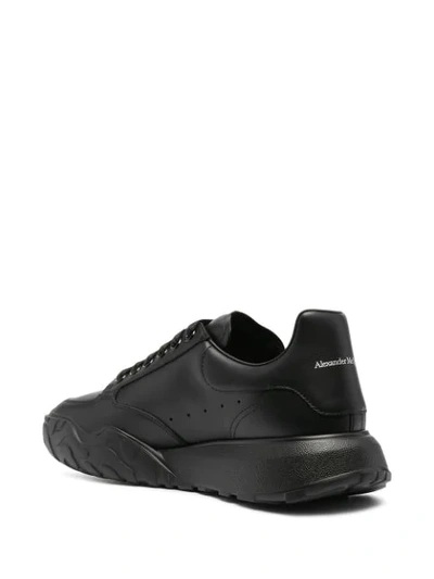 Shop Alexander Mcqueen Oversized Court Sneakers In Black