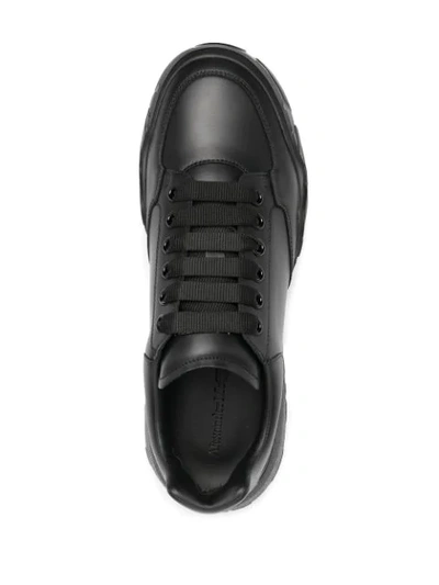Shop Alexander Mcqueen Oversized Court Sneakers In Black