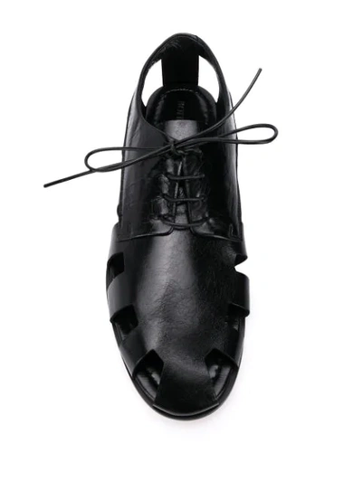 Shop Bottega Veneta Cut-out Derby Shoes In Black