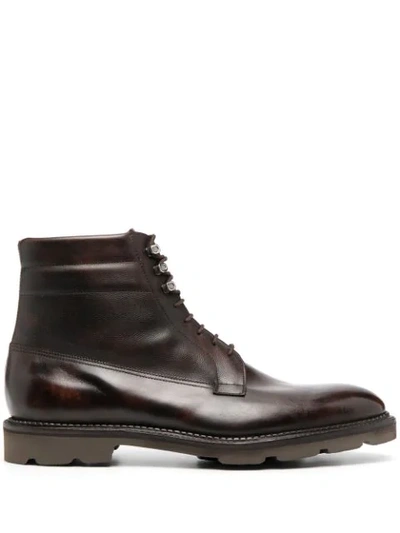 Shop John Lobb Lace-up Leather Boots In Brown