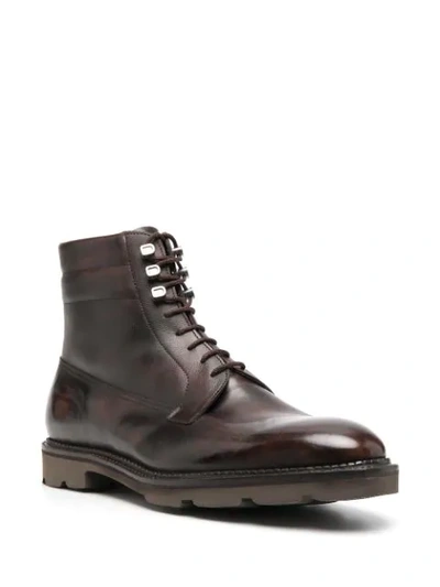 Shop John Lobb Lace-up Leather Boots In Brown