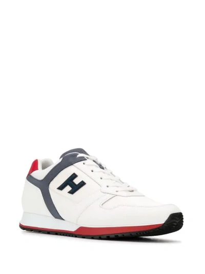 Shop Hogan Panelled Sneakers In White