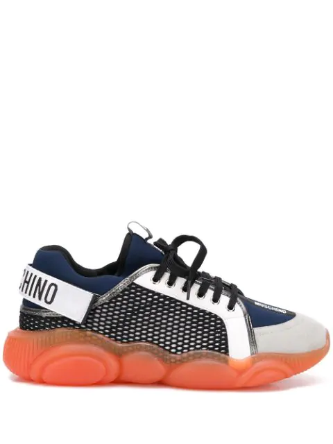 moschino teddy run sneakers with strap