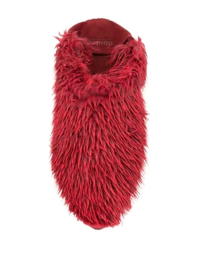 Shop Doublet Faux Fur Slippers In Red
