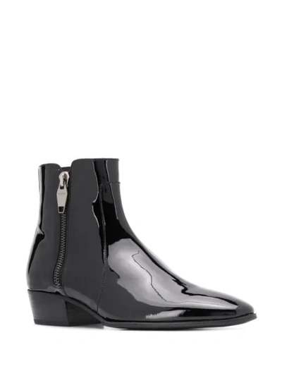 Shop Balmain Side Zips Ankle Boots In Black