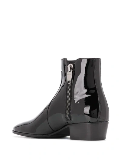 Shop Balmain Side Zips Ankle Boots In Black