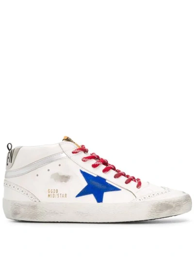 Shop Golden Goose Mid Star Sneakers In White