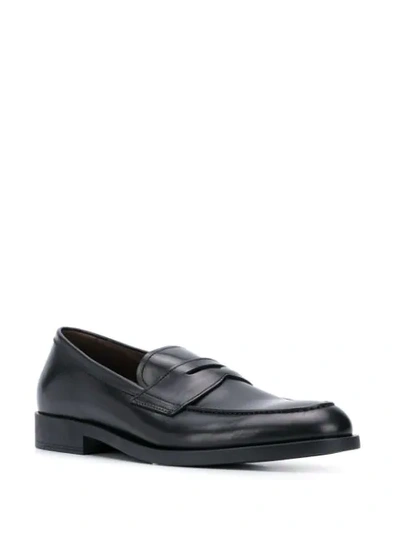 Shop Fratelli Rossetti Penny Strap Loafers In Black