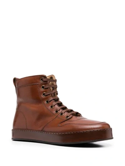Shop Officine Creative Lace-up Leather Ankle Boots In Brown