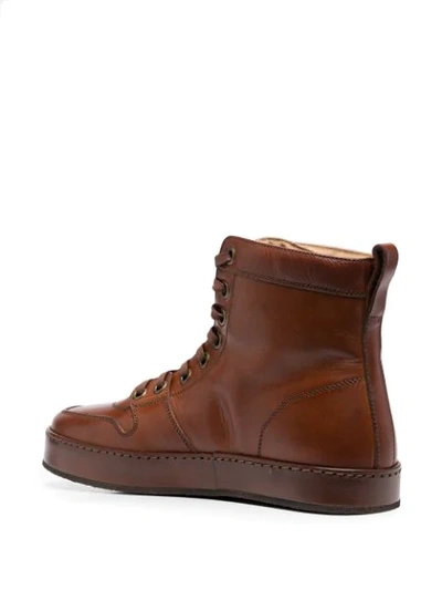 Shop Officine Creative Lace-up Leather Ankle Boots In Brown