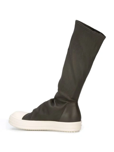 Shop Rick Owens Sock High Top Boots In Grey