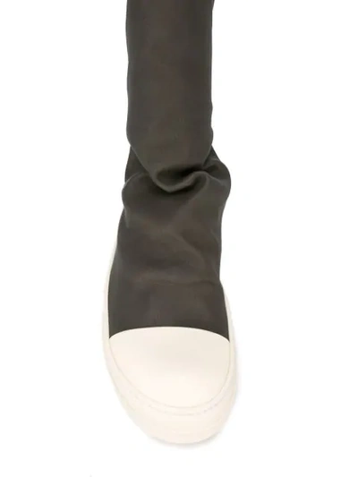 Shop Rick Owens Sock High Top Boots In Grey