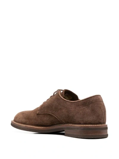 Shop Brunello Cucinelli Suede Oxford Shoes In Brown