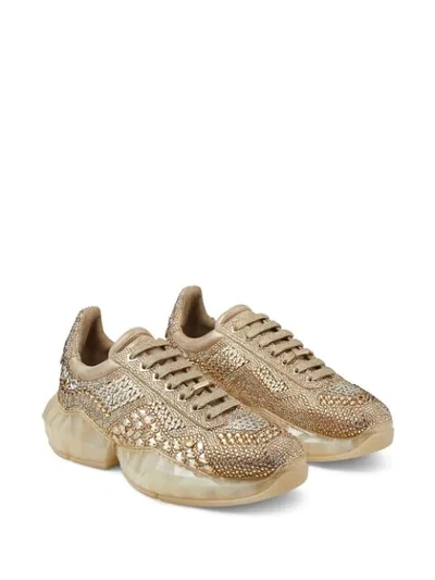 Shop Jimmy Choo Diamond/m Embellished Sneakers In Gold