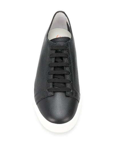 Shop Santoni Cleanic Low-top Sneakers In Black