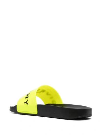 Shop Givenchy Logo-print Sliders In Giallo