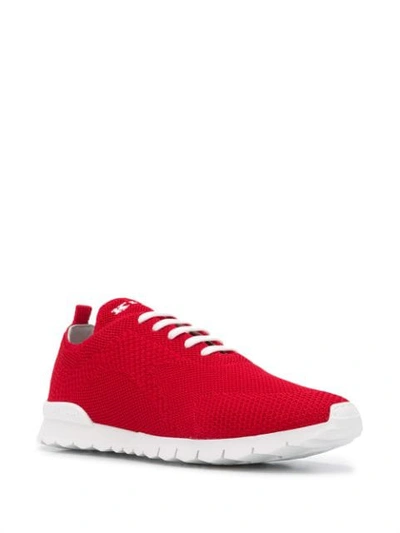 Shop Kiton Logo Tongue Sneakers In Red