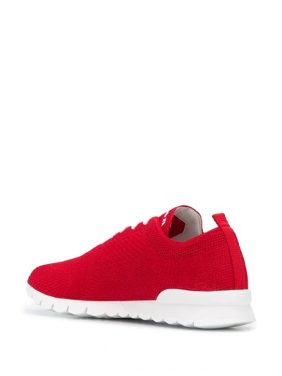 Shop Kiton Logo Tongue Sneakers In Red