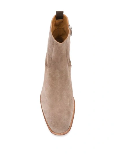 Shop Represent Smooth Ankle Boots In Neutrals