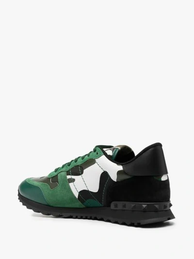 Shop Valentino Rockrunner Camouflage Low-top Sneakers In Green