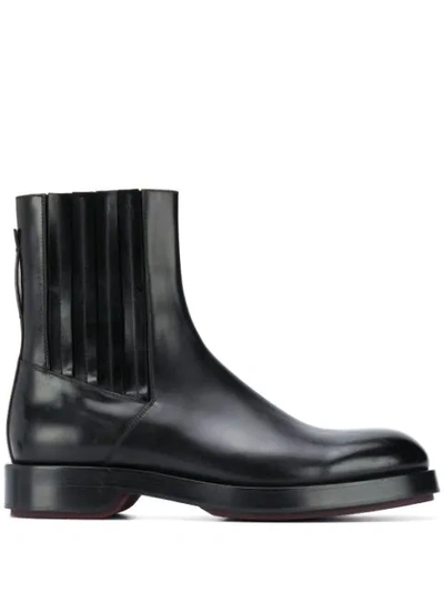 Shop Ermenegildo Zegna Almond Toe Ankle Boots In Black