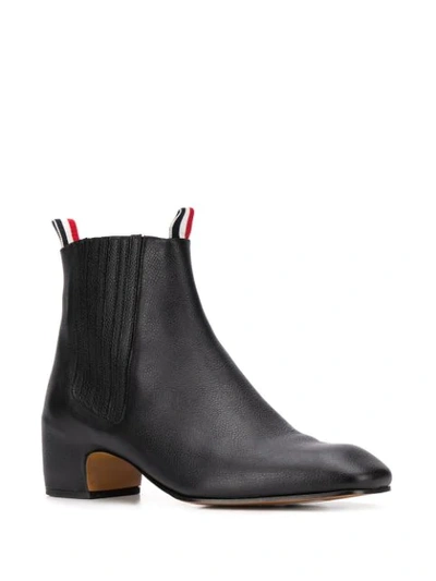 Shop Thom Browne Block Heel Chelsea Boots In Black