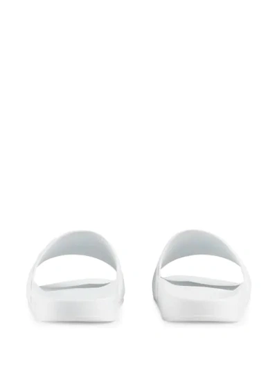 Shop Gucci Monogram Detail Slides In White