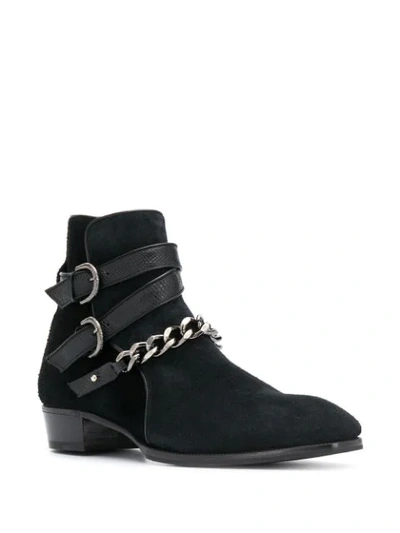 Shop Lidfort Chain-embellished Ankle Boots In Black