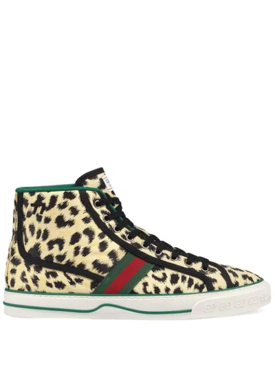 Shop Gucci Tennis 1977 High Top Sneakers In Neutrals