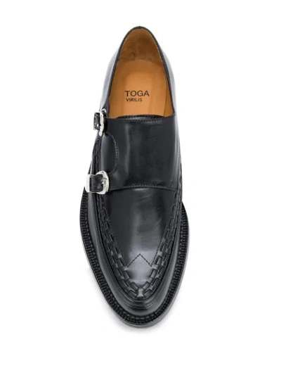 Shop Toga Virilis Woven Trim Monk Shoes In Black