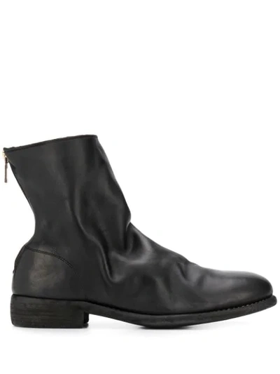 Shop Guidi Cracked-effect Ankle Boots In Black