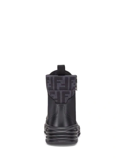Shop Fendi Ff Logo Trim Ankle Boots In Black