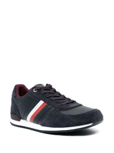 Shop Tommy Hilfiger Low-top Lace-up Trainers In Blue