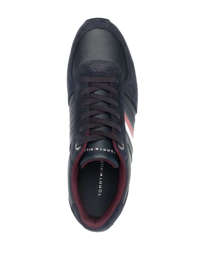 Shop Tommy Hilfiger Low-top Lace-up Trainers In Blue