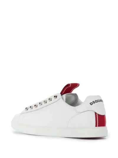 Shop Dsquared2 Logo Stripe Low-top Sneakers In White