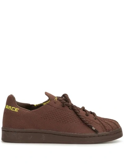 Shop Adidas Originals Primeknit Superstar Pharrel Williams Sneakers In Brown